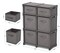 6 Cube Storage Organiser - Grey Cube Organiser Shelf, DIY Storage Cubes Organiser Shelves with Fabric Storage Cubes, Sturdy Cubbies Storage Shelves, Cube Storage Shelf for Bedroom, Playroom, and More